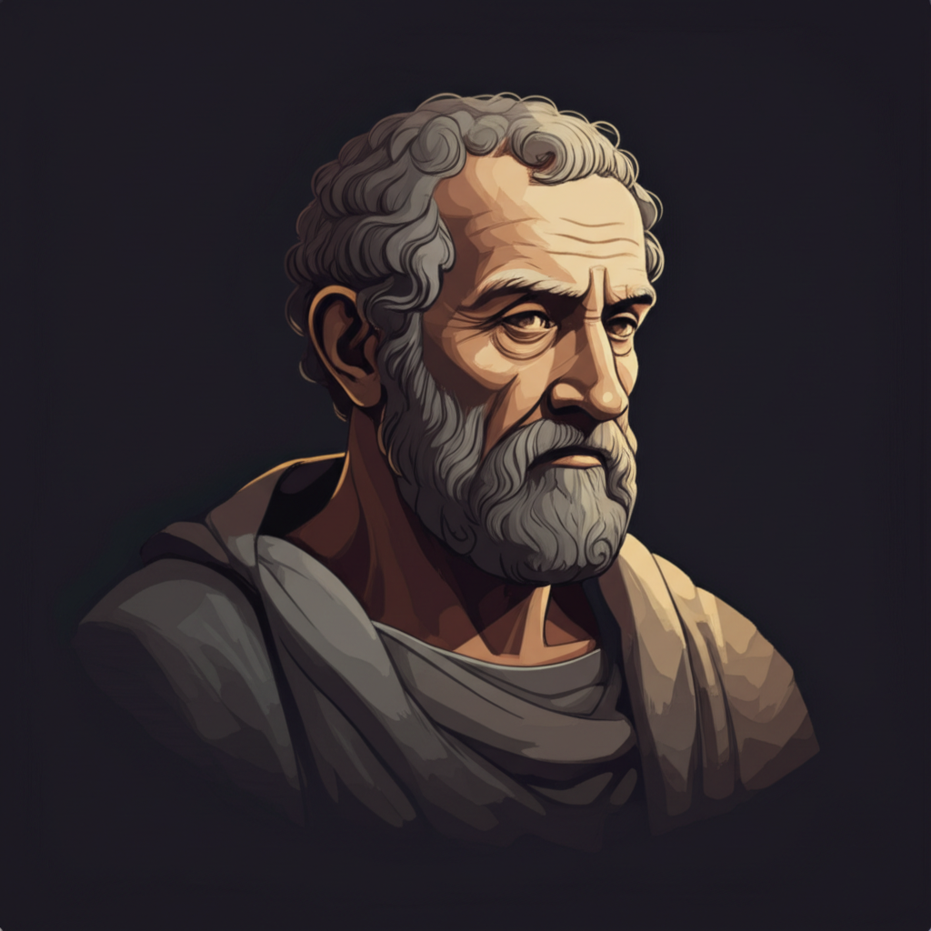 Epicteto, fil&oacute;sofo estoico griego, ense&ntilde;ando la dicotom&iacute;a del control a sus disc&iacute;pulos