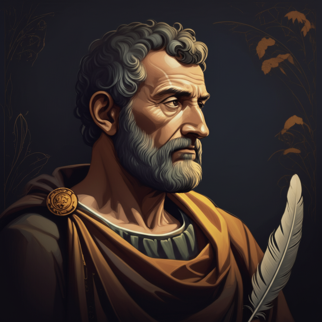 S&eacute;neca, fil&oacute;sofo estoico romano, reflexionando sobre la virtud y la sabidur&iacute;a